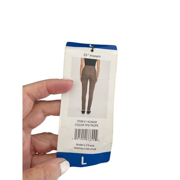 Andrew Marc Women L Taupe Faux Suede Stretch Pant Legging Control Waist NWT Prep - Picture 5 of 5